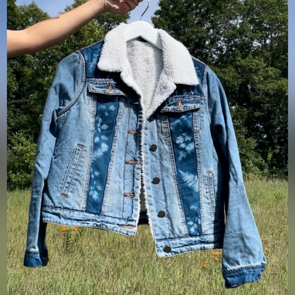 Upcycled Floral Print Denim Sherpa